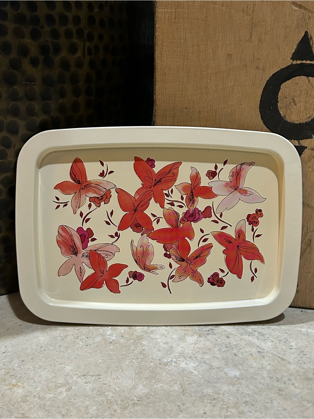 vintage MAX FACTOR metal serving or vanity tray made in England